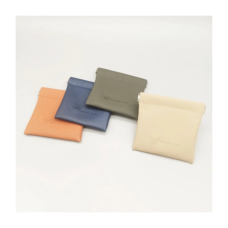 Custom Silk Screen Printed Pu Leather Coin Storage Waterproof Earphone Passport Lipstick Leather Pouch With Closed Magnet