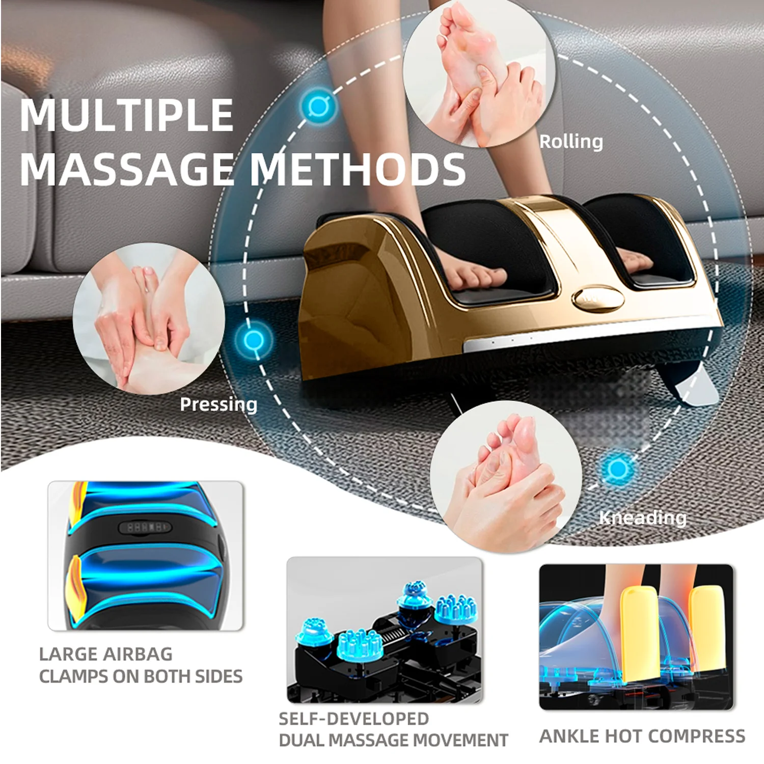 Foot Massager Machine Electric Vibrating Ems Foot Massager Relief Calf Relief Foot Calf Device Massage Legs