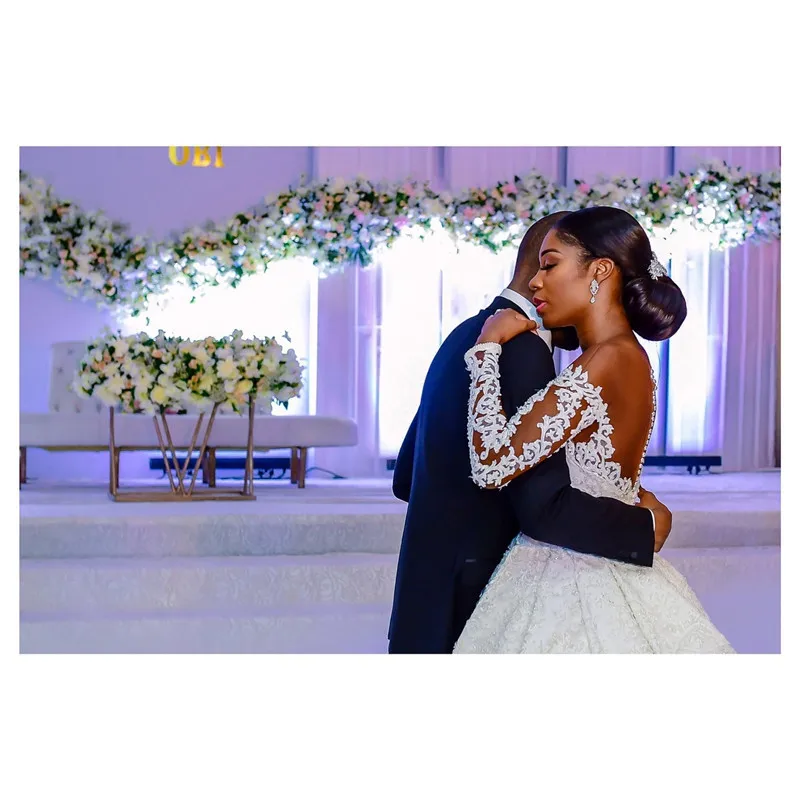 bridal gowns 2021 long sleeve lace gowns dress ball gown luxury Cathedral Train wedding dress