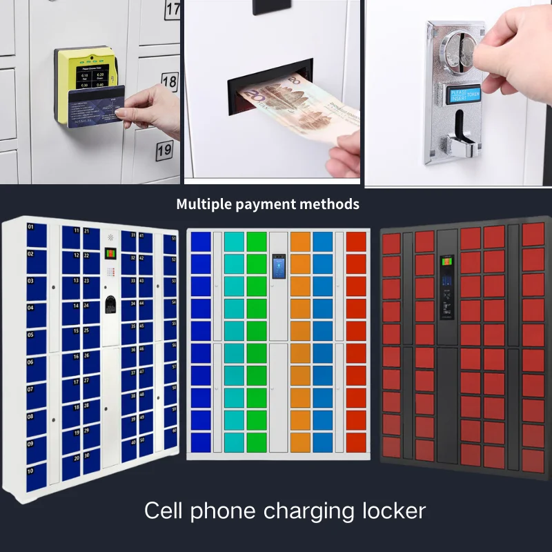 Hot Sellers support credit card coin payment Seaside solar powered smart cell phone charging locker cabinet metal cabinet
