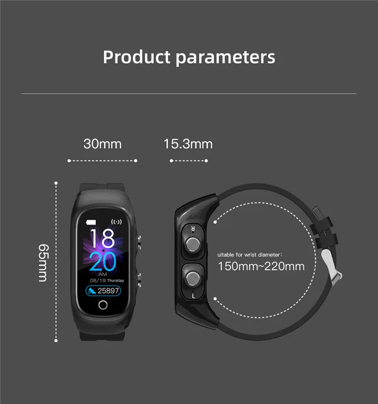 
2 in 1 Smart Watch Wireless Earphone & Headphone Smart Wearable Gadgets 