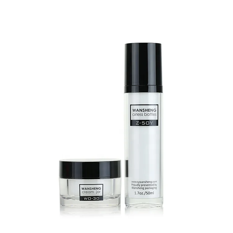 
15 мл 30 мл 50 мл цилиндр акриловый безвоздушный насос в бутылке бело-черные бутылки по индивидуальному заказу косметические пластиковые бутылки Z-Y 
