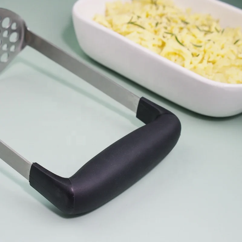 Wide Efficient Innovative Design Stainless Steel Potato Masher with Soft Grips Handle