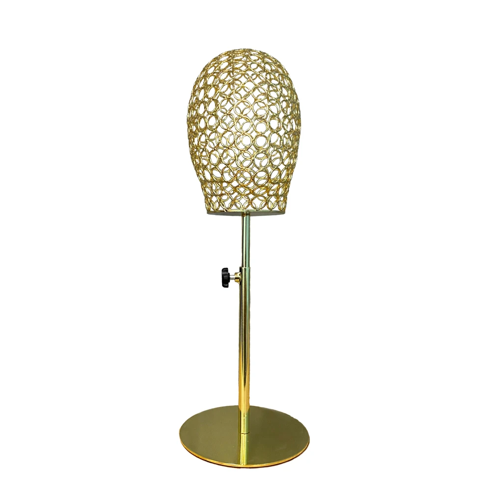 Новая модная Высококачественная Красивая Роскошная металлическая голова манекена с золотой проволокой для париков и шляп