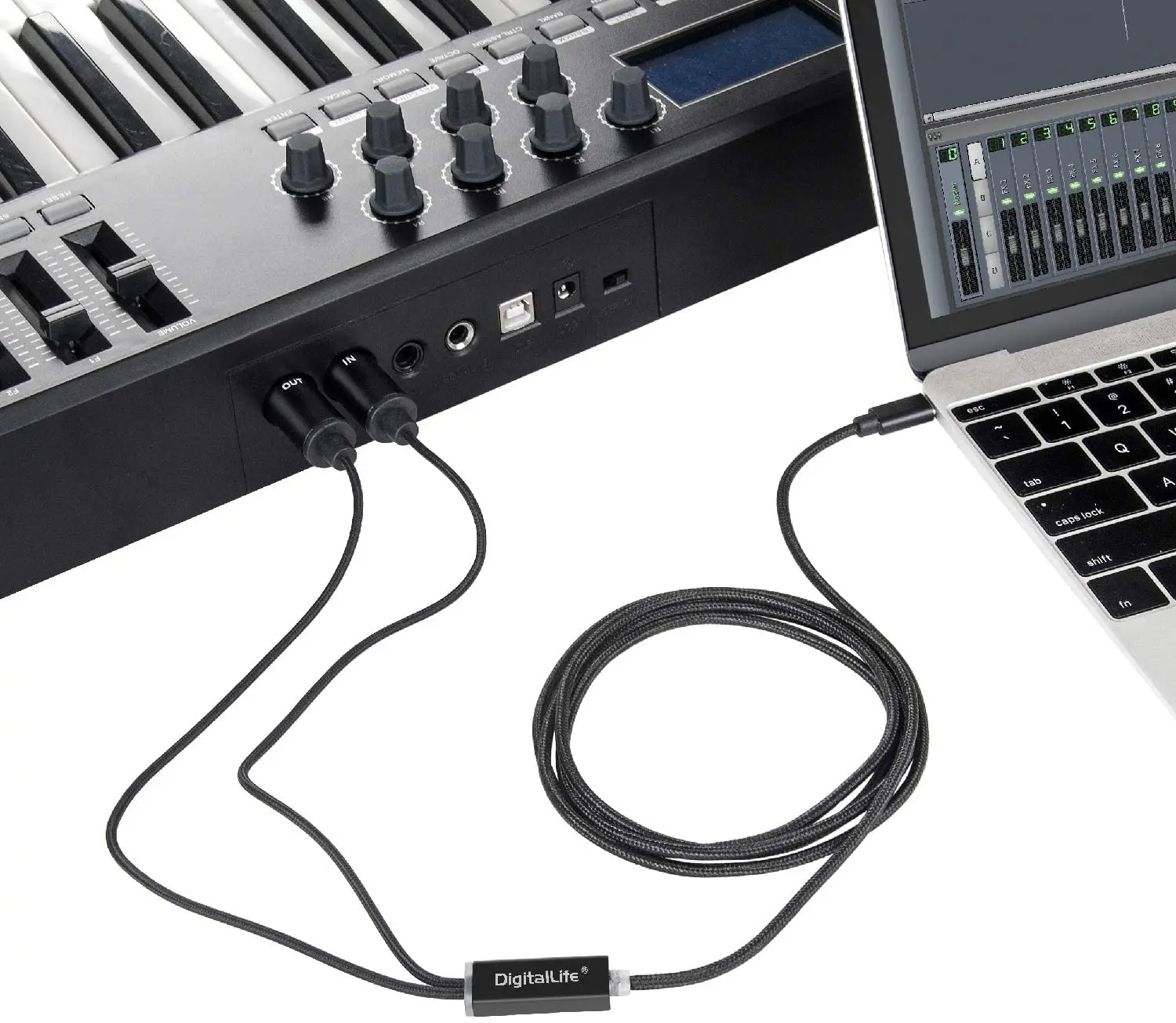 MIDI-A01 MIDI USB Cable Interface 5 Pin Line Converter usb to midi cable  USB MIDI Converter PC for Music Keyboard