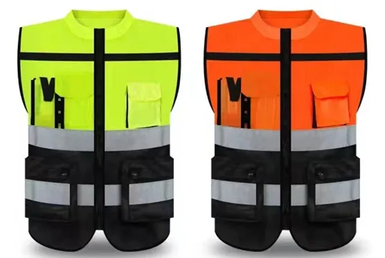 Factory Custom Security Jacket Construction High Visibility Work Reflector Clothing Signaling Safety Reflective Material Vests