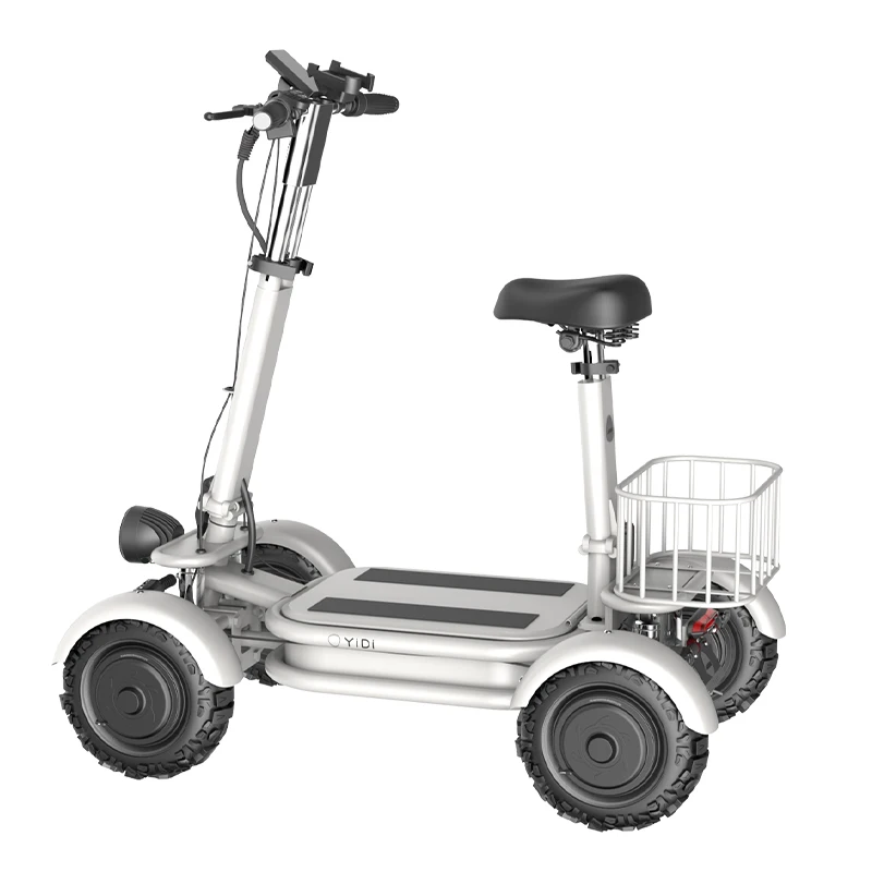 Foldable Scooter Bike 1000W 4 Wheel Beach Tire High Speed 40km/h Four Wheel Folding Beach Electric Scooter