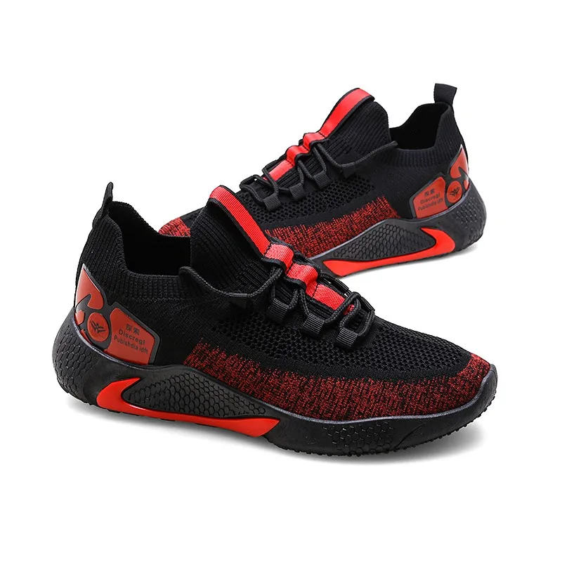 Многолетняя поставка, трикотажные удобные кроссовки, оптовая продажа, модная повседневная мужская спортивная обувь