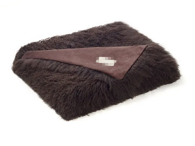curly hair black Merino Wool Sheepskin Blanket