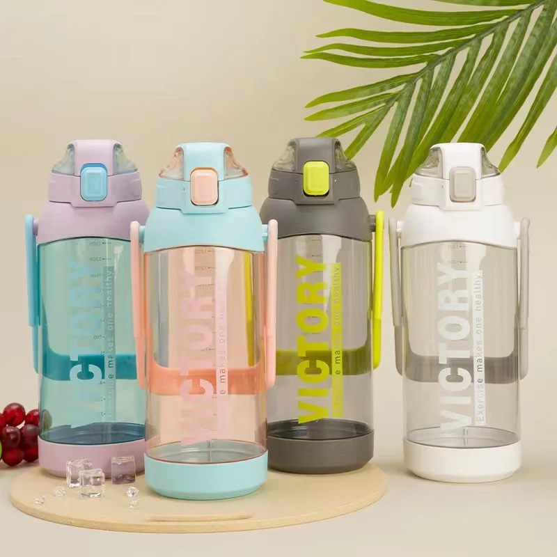1600ml Wide Mouth Big Volume Sports Water Bottle Motivational Sports Bottle Leak-proof Drinking Water Jug Bottle