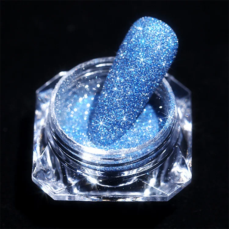 Glitter powder Nail art Holographic crystal diamond powder 8 color flash micro reflective glitter nail sequin acrylic powder
