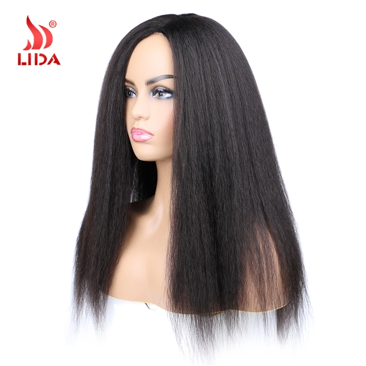 Lida Synthetic kinky straight wig 16-24inch long full puffy hand tie skin all color 6611T Wigs
