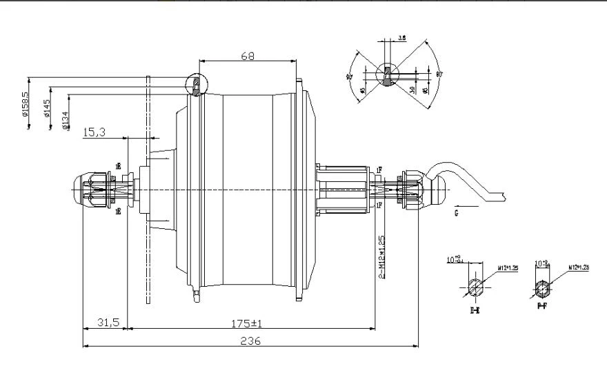 Задний мотор ступицы для снежного велосипеда 48 в 500 Вт, электрический мотор для велосипеда Rw11, бесщеточный электровелосипед 170-185 мм, конец вала 180-380 48 В, 48 В 4,5 кг> 78% 1:5