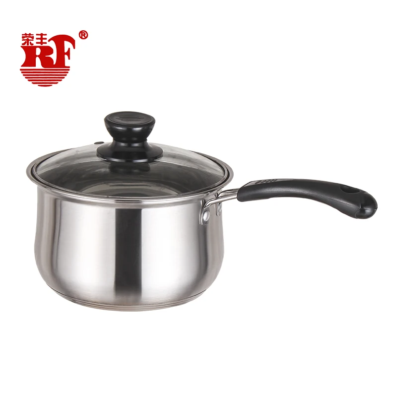 Hot Selling Cooking Stock Pot Stainless Steel Soup Pot Milk Pot Double Bottom With Bakelite Handle Glass Lids