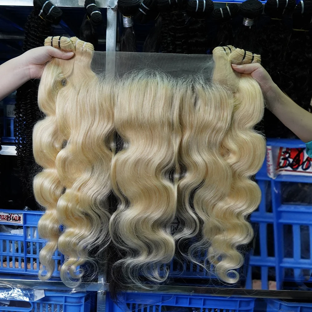 Bundles And Closure Set Blond Packet Hair With Closure Pack Deal Natural Virgin Hair Brazilian Human Hair Bundles With Closure