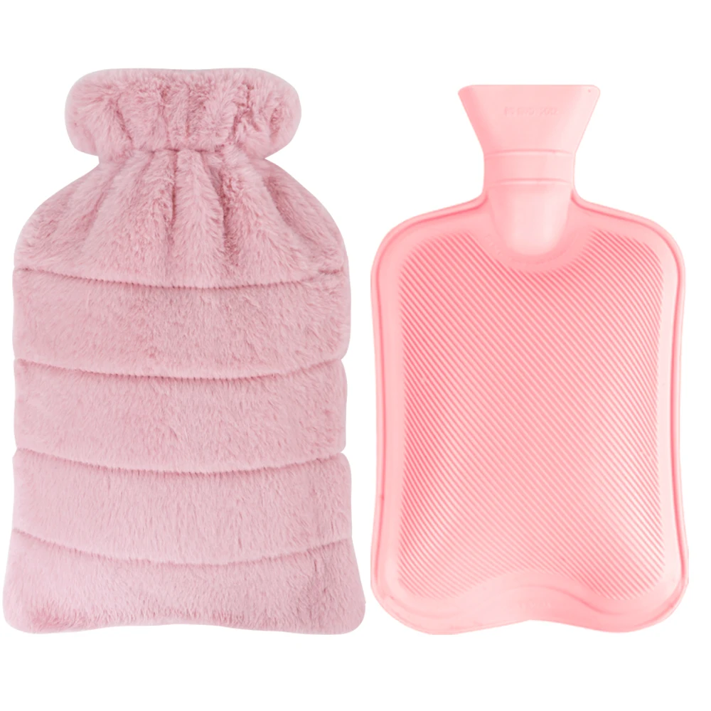 Rubber Hot Water Bottle with Cover Knitted and Plush