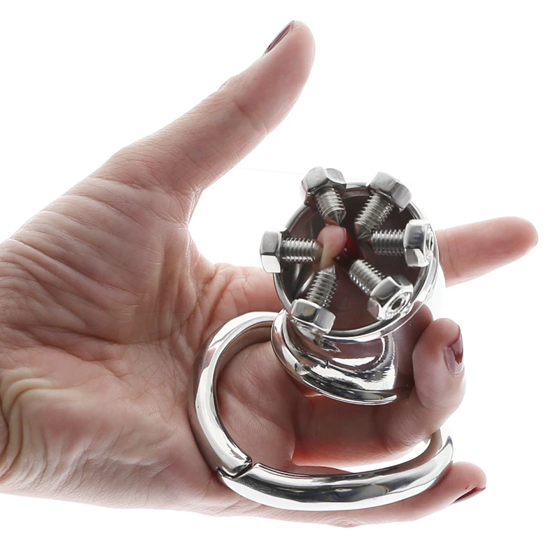 CBT CHASTITY  OF THORNS Stainless Steel Chastity Cage With With arc-shaped Cock Ring BDSM toys Bondage Fetish cock toys