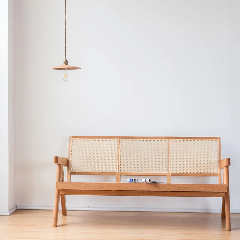 TPZ075 wholesale modern design wood luxury rattan leisure chair home furniture two seat wooden living room chairs