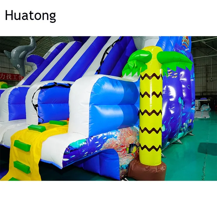 Water Park Slides Inflatable Swimming Pool Stair Water Park Slide With Pool