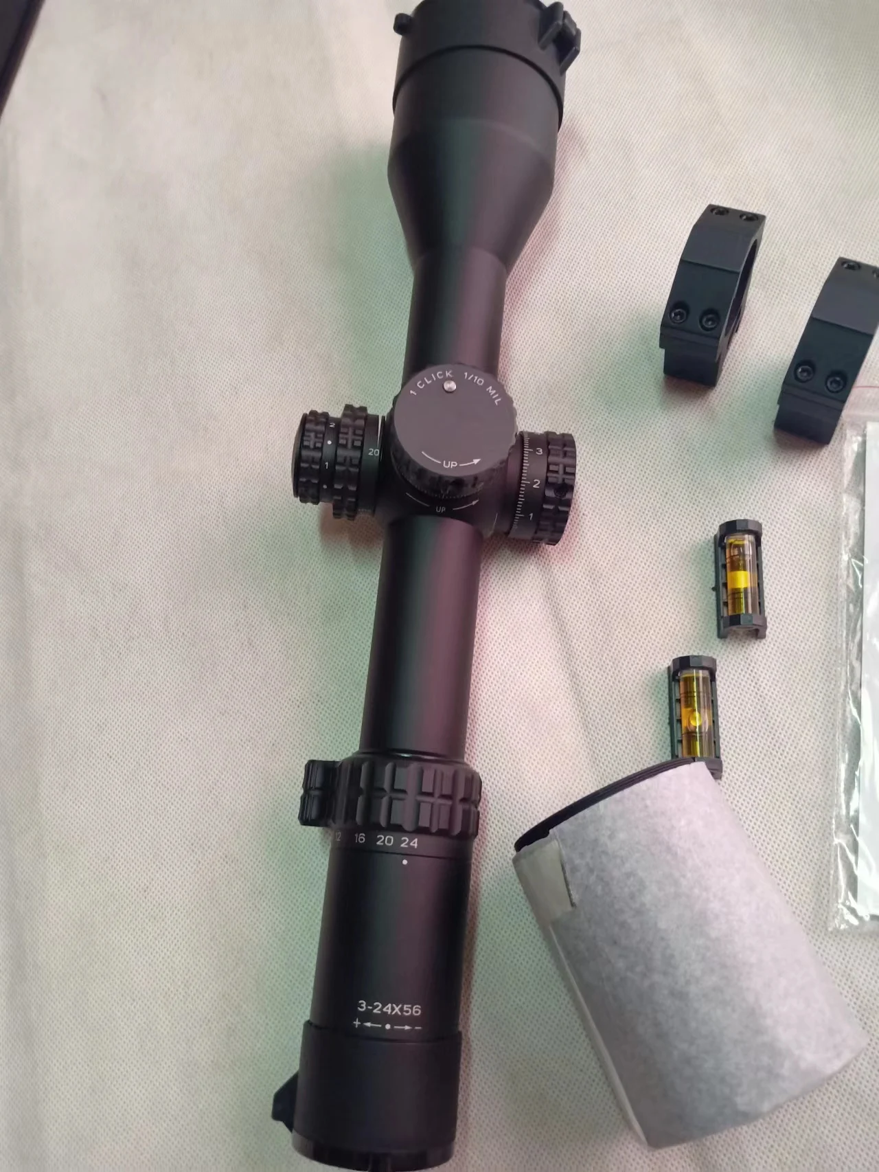 3-24x56  hunting sight Long distance scope FFP ED optical lens 1/10  shockproof 1200G aircraft aluminium tube material