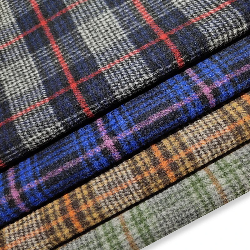 
New listing Yarn-dyed Fashion tweed woolen fabric checked style hot sale overcoat fabric 