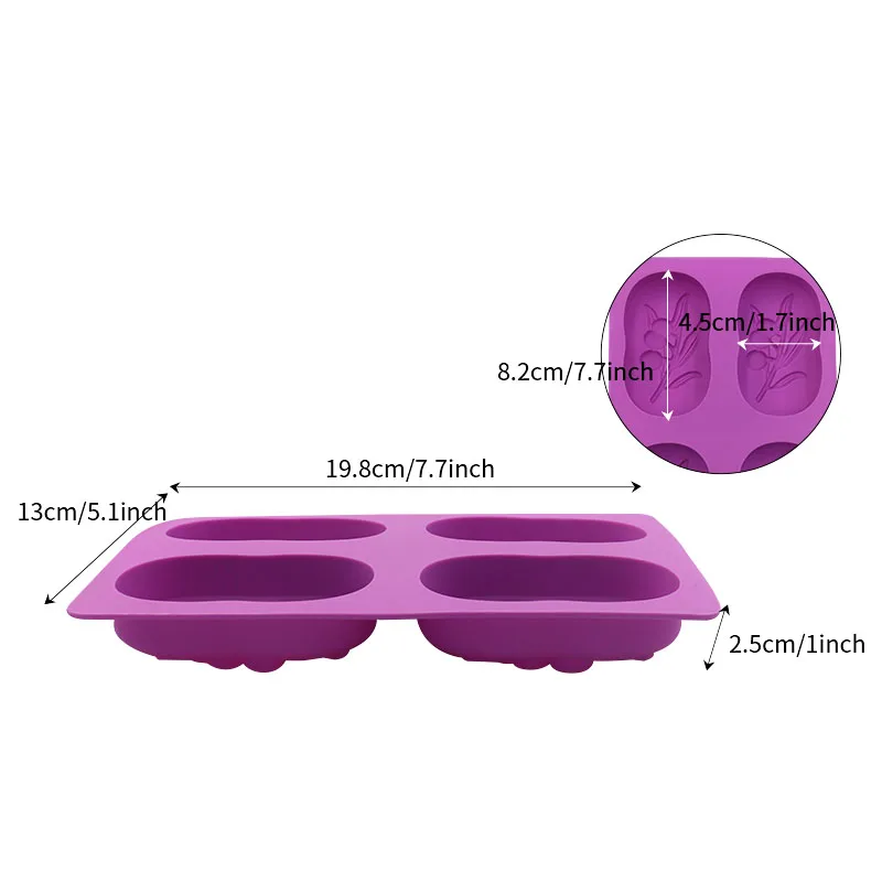 Wholesale The Best-Selling 4 Cavity Mold New Design Leaf Soap Mold Handmade Rectangular Silicone Soap Mold Making Soap
