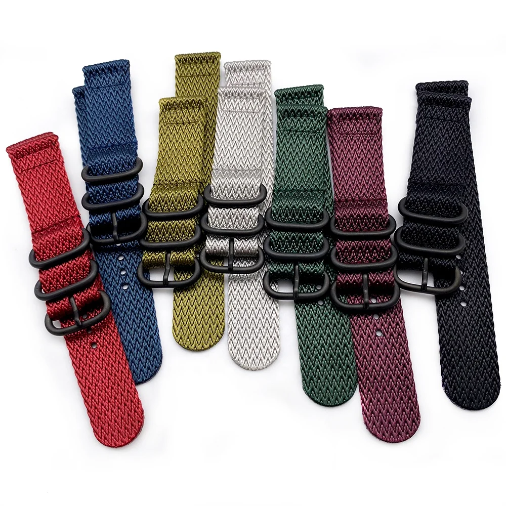 Wholesale Quick Release 2 Piece Black Nylon Watch Strap 20 mm 22mm Luxury Wrist Watch Band
