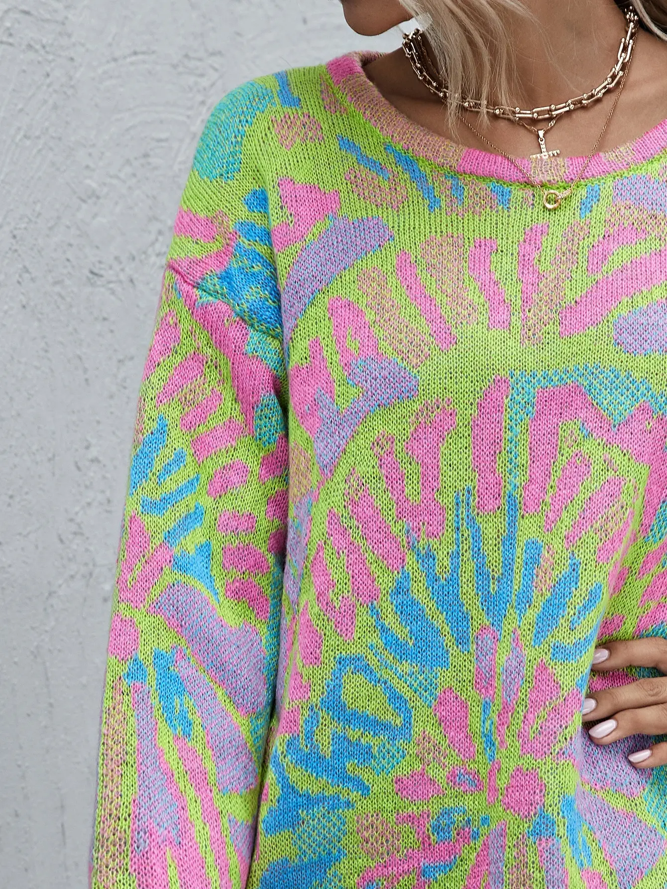 Хлопковый Женский вязаный пуловер большого размера, повседневный длинный свитер в полоску, изготовление на заказ, Осень-зима