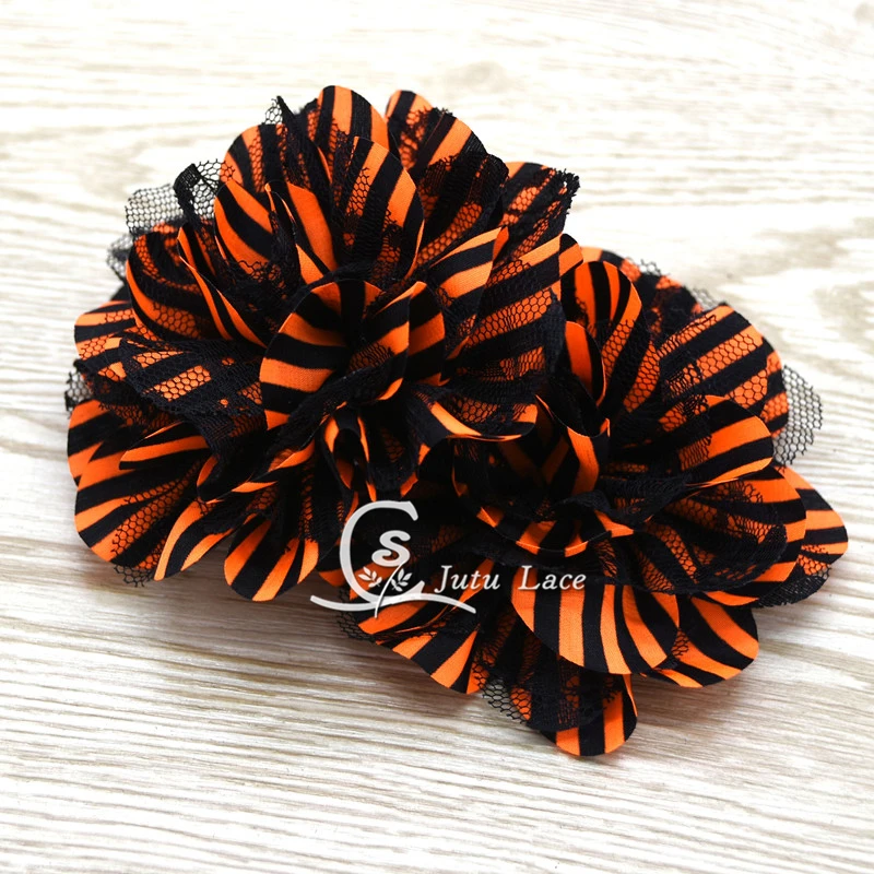 2019 Newest pearl center layer artificial flower with beads- handmade lace/ rhinestone center flowers for Halloween