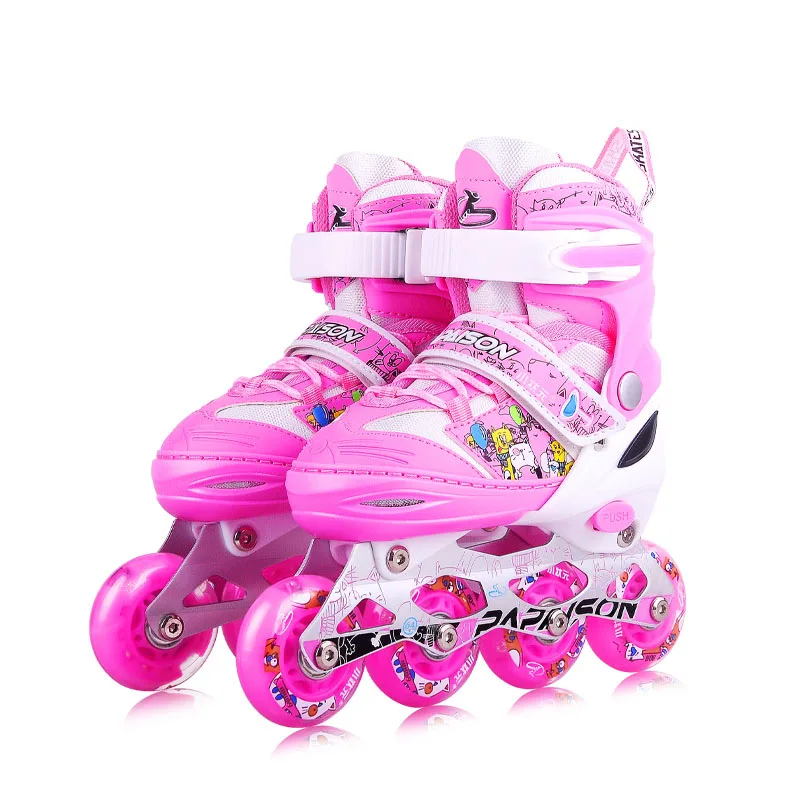 Wholesale 4 PU wheels flashing roller inline skate for kids