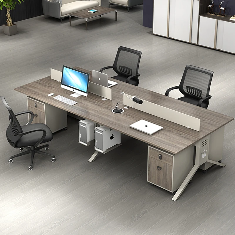 home office computer desks Partitions for 4 People seat Workstation with Acoustic Divider Screen Classical Design office Desk