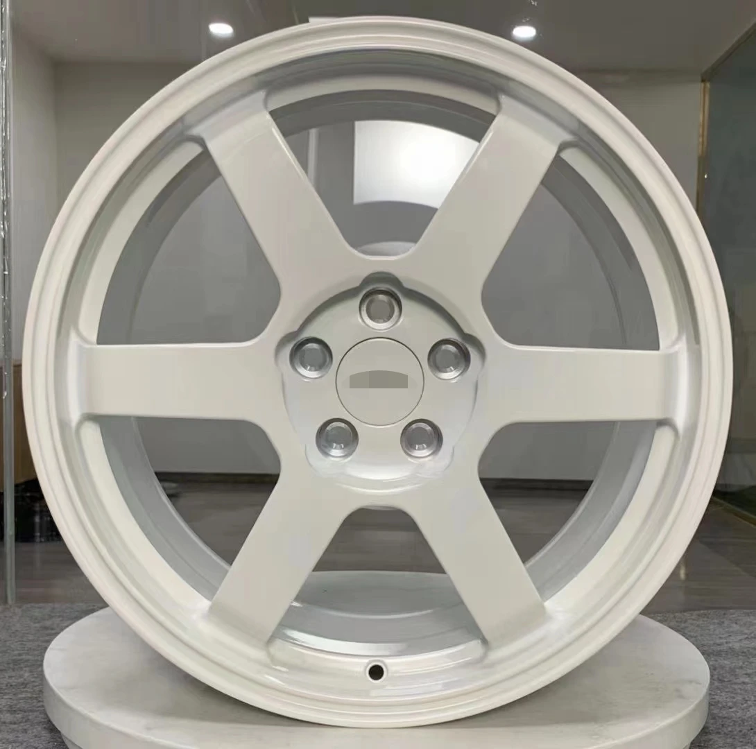 Customized forged car rims wheel white color  TE 37 factory made R 17  18 19 20  inch alloy T6061