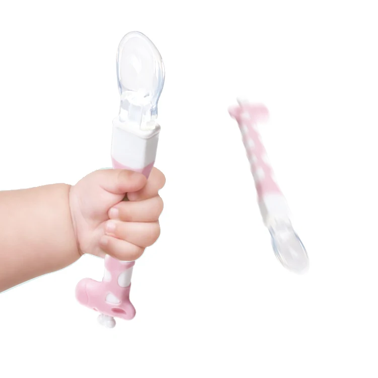 Food grade silicone no smell does not hurt the baby baby silicone feeding spoon