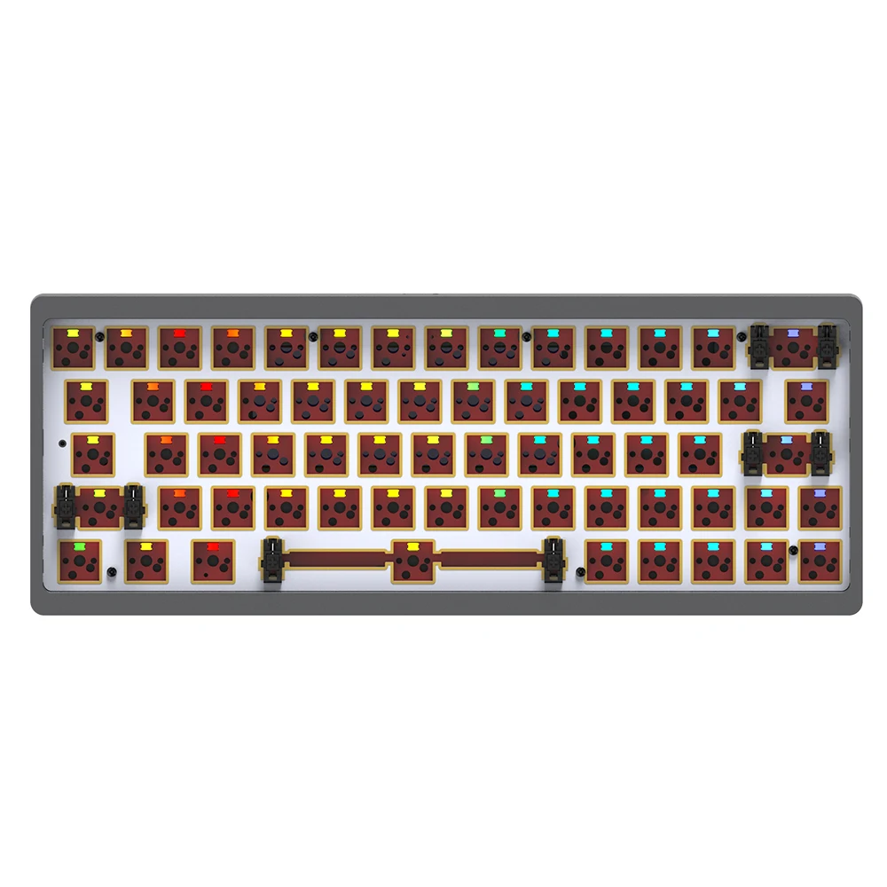 Wholesale 3 mode aluminum alloy RGB hot swap PCB mechanical keyboard DIY kit