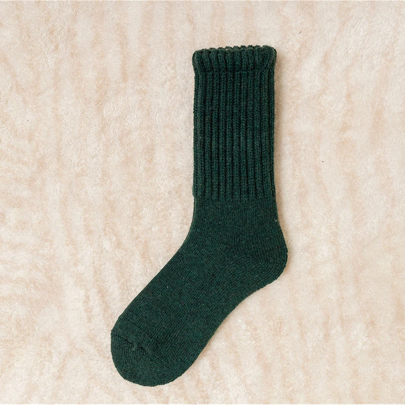 British angora socks women cashmere winter style warm wool heavy loop terry cotton bottom sublimation sock