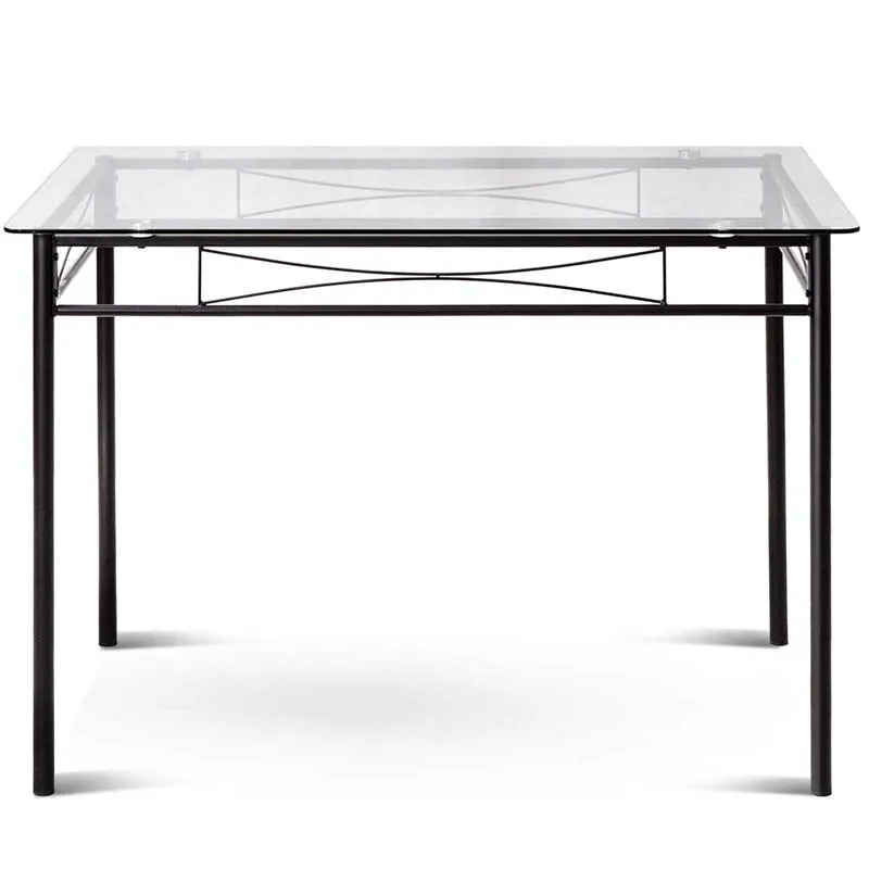 Black Tempered Glass Top Table and Chairs Kitchen Dining Room Furniture Dining Table Set