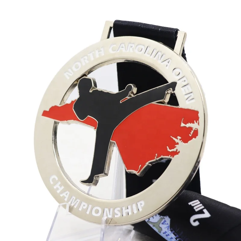 Manufacturer Custom 3D zinc alloy crystal medals kung fu karate taekwondo itf gold medal and trophies