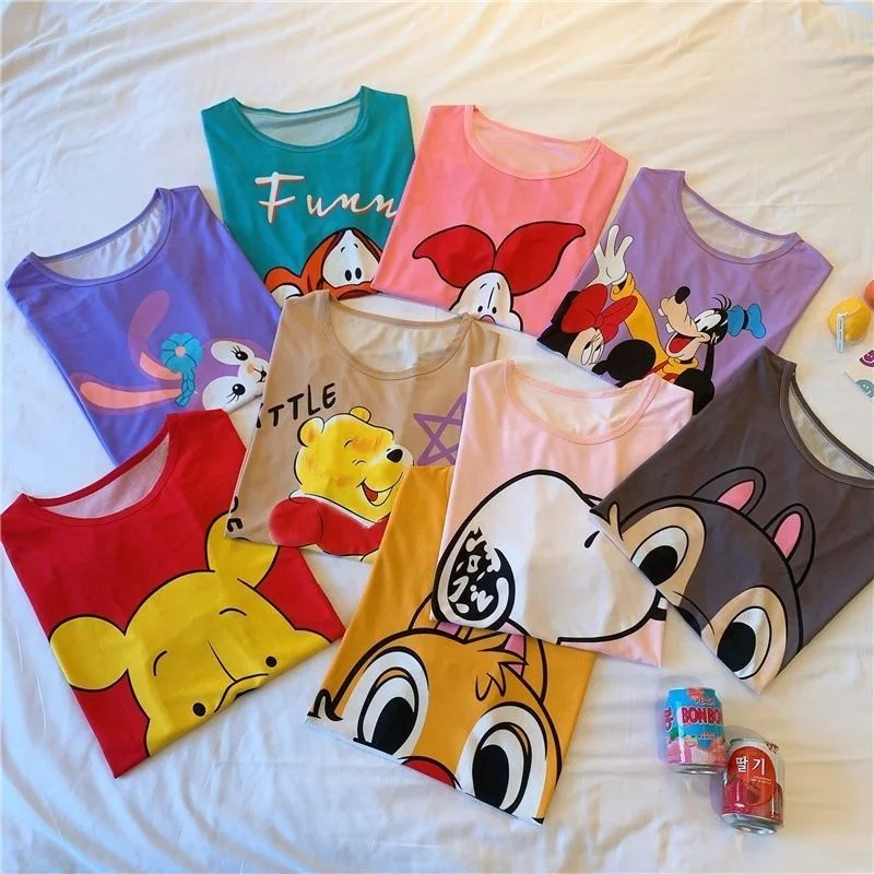 
Fashion Short Sleeve Lady Pajama Sers Lady Cartoon Character Pyjama Femme Pijama De Mujer Comfy Loungewear Women Sleepwear 2021 