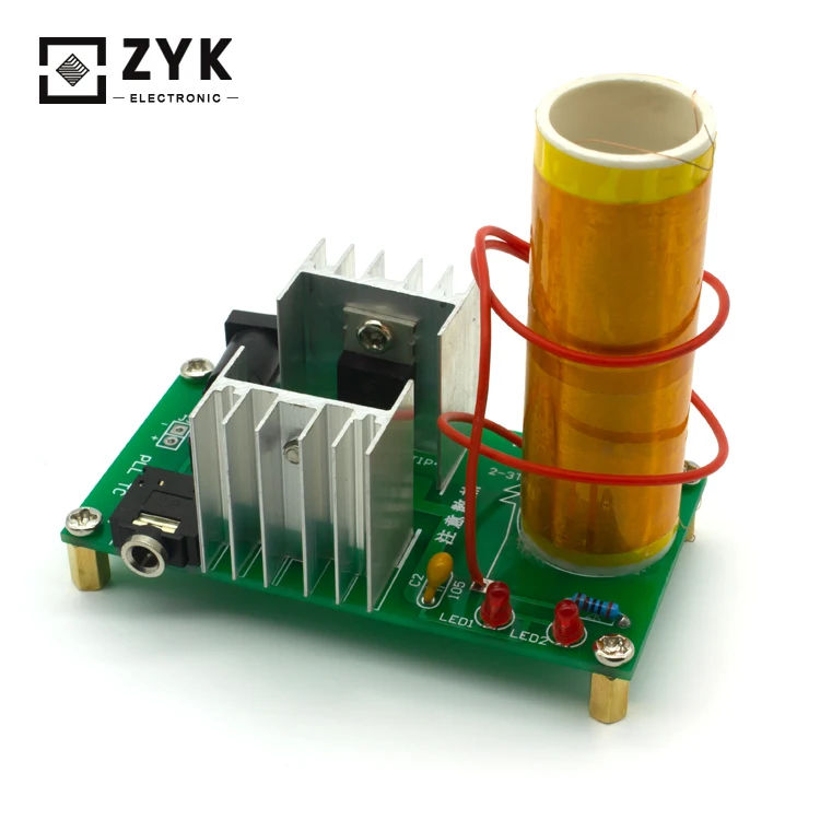 Classic Mini DIY Tesla Coil Plasma Music Electronic Kit Unassembled for Welding Training