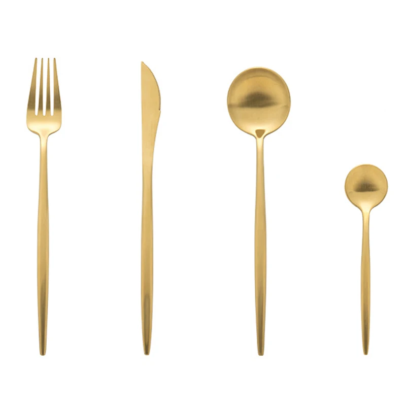 Luxury flatware stainless steel silver/black/gold matt cutlery set for wedding