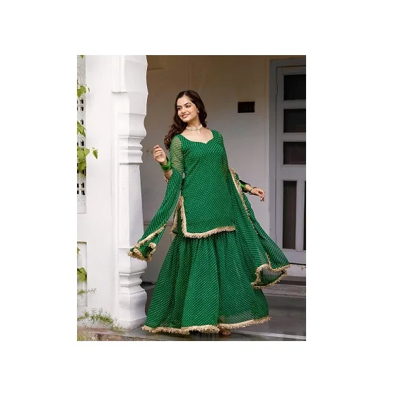 New Arrival Most Selling Attractive Party Wear Georgette Embroidery Work Sharara Suit for Women Available from India