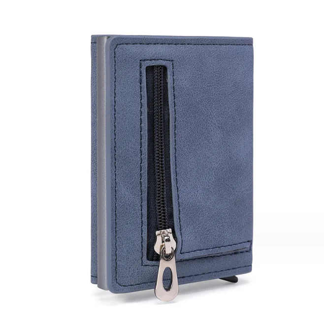 New Design Metal RFID Anti theft Porte cartes Smart Card Holder Rfid Pop Up Mens Switch Wallet Slim wallet for men