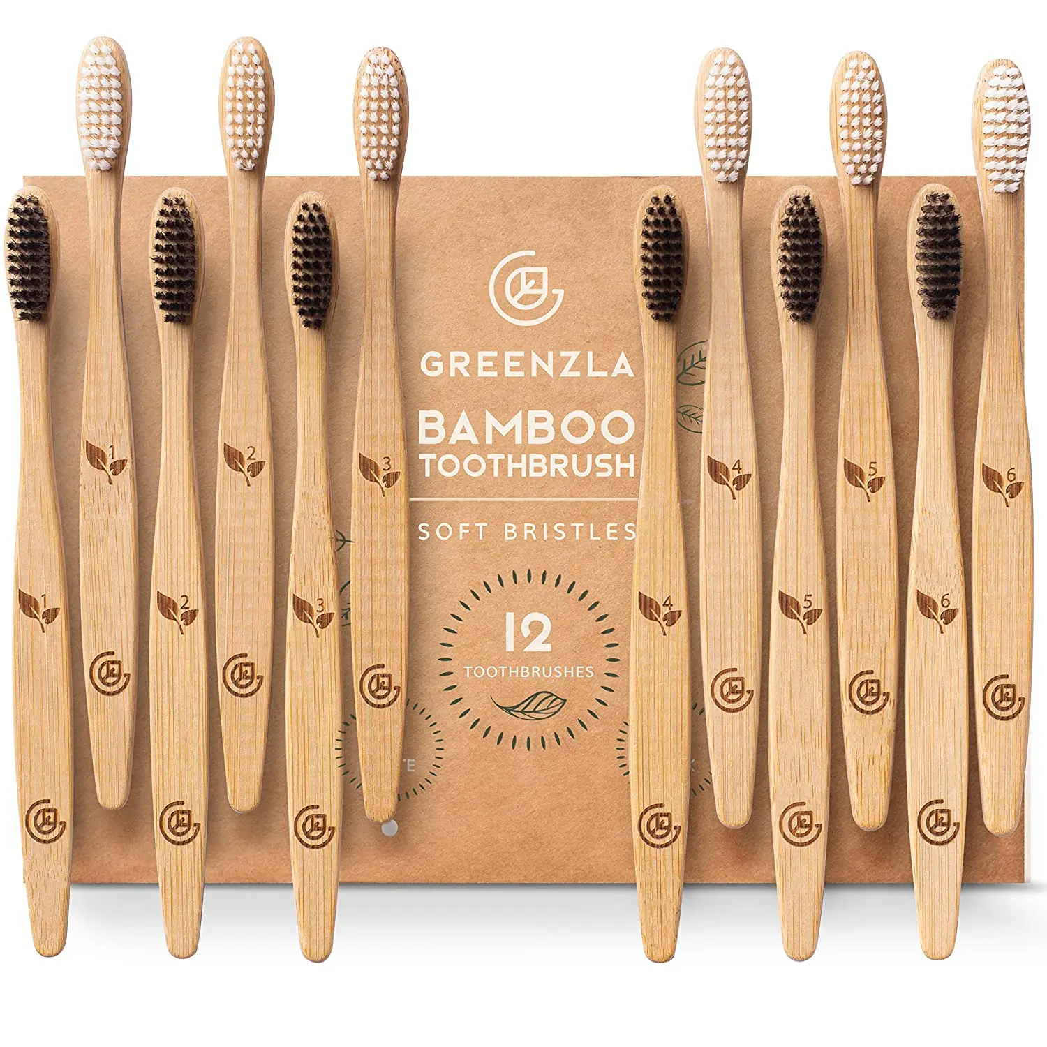 Disposable bamboo toothbrush for hotel - Natural bamboo handle toothbrush - Compostable wooden tooth brush