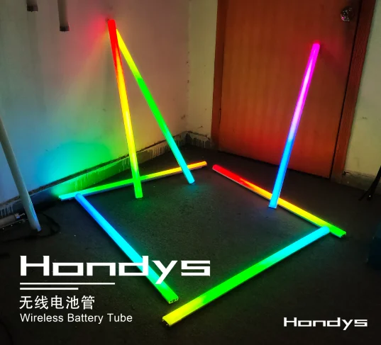 Lithium Battery powered Tube Stage Event Entertainment digital strip lighting DMX RGBW Wireless Pixel Led Tube