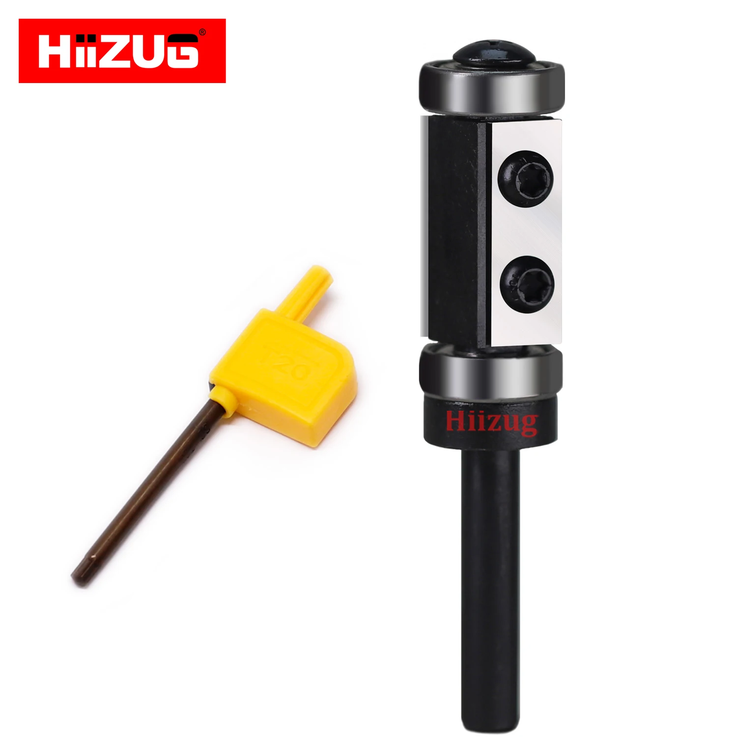 8mm Shank Insert Carbide Flush Trim Router Bit Double Bearing Straight Milling Cutter 30mm Cutting Length Trimmer Tools