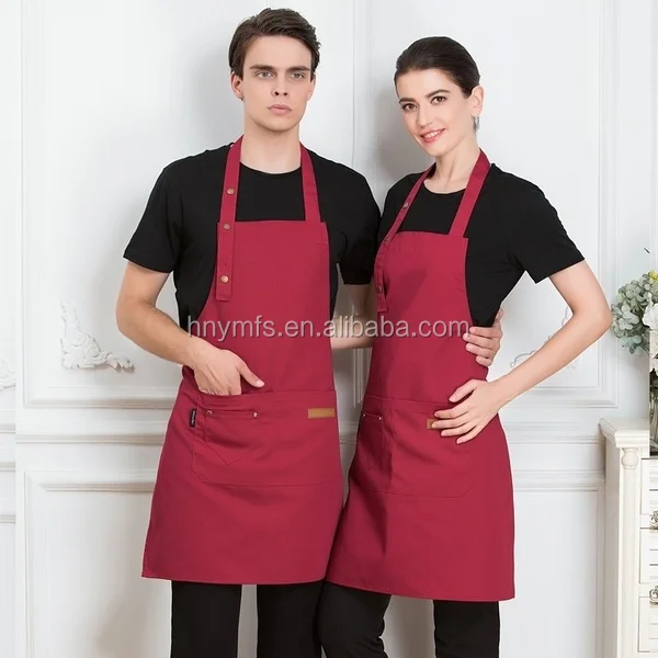 manufacture Fast Delivery Cotton denim Kitchen Restaurant bib  adjustable baker apron with pocket