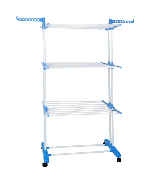 2022 Hot sale small packing folding retractable balcony racks for baby clothes airer hanging rack for clothing store