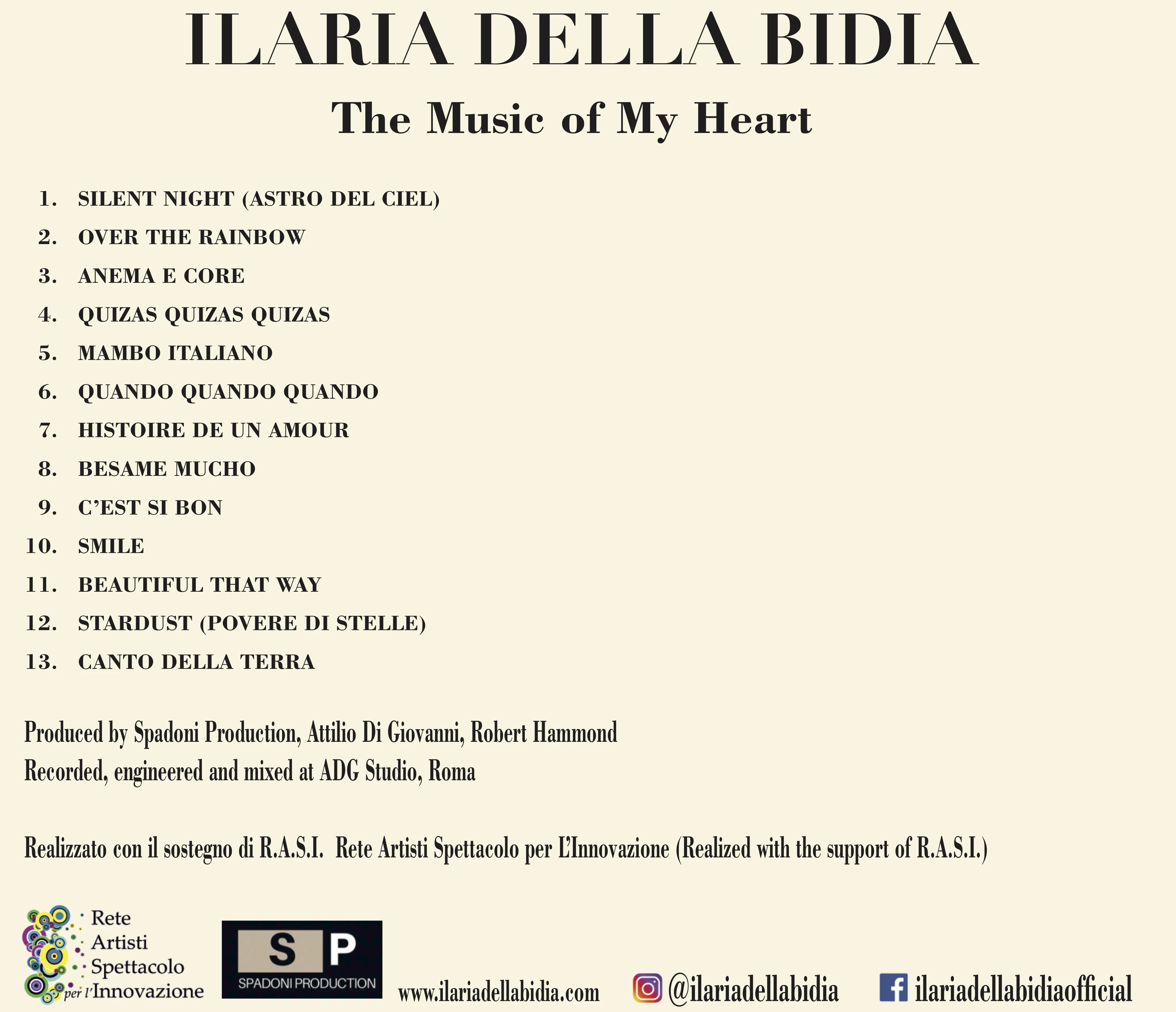 Рекорд итальянский певицы Иларии DELLA BIDIA-лучший производственный CD трек