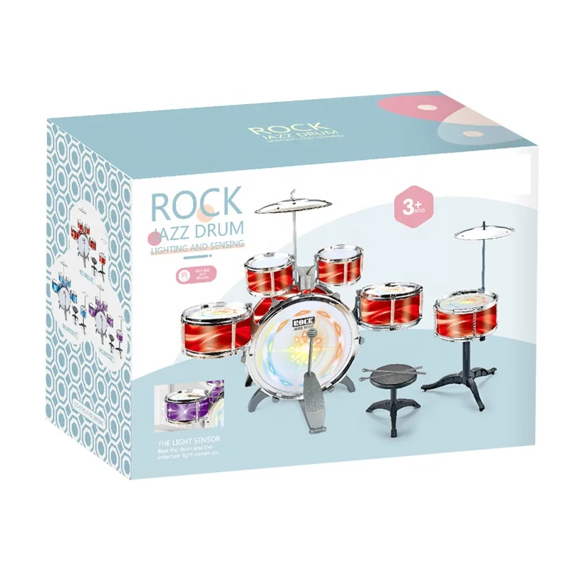Education & Training Kids Juguete Musical Instrument Set 6PCS Drum Set Electronic Rock Jazz Drum Toy Set