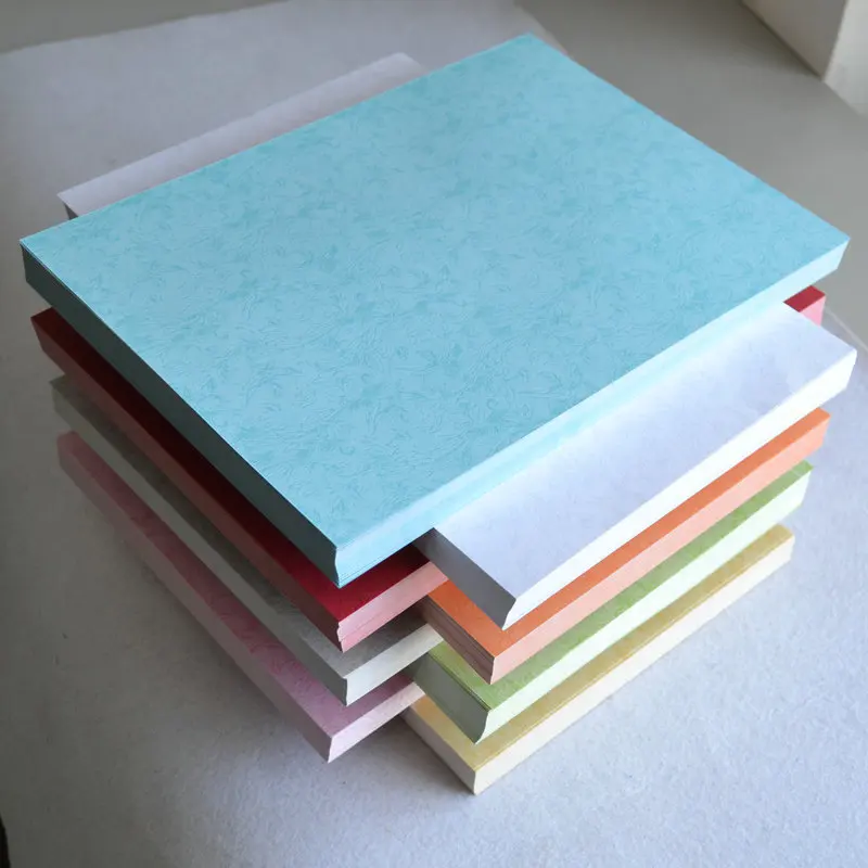 New Luxury Blank Thick Heavy Weight emboss paper embossed wall Textured Coloured Cardstock Paper For Printing